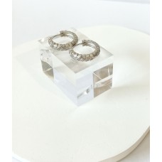 Ασημένια Σκουλαρίκια Κρίκοι με ζιργκόν (SE46)